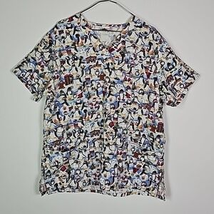 Scrubstar large penguin short sleeve scrub shirt